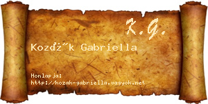 Kozák Gabriella névjegykártya